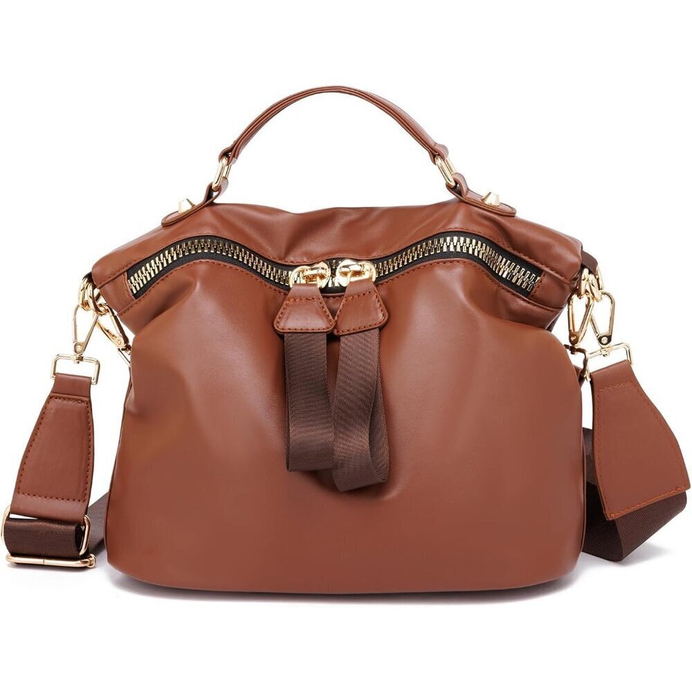 Crossbody Bag Faux Leather Large Capacity Water-Resistant Shoulder Bag